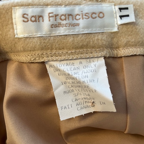 Vintage San Francisco Elegant Tan wool and cashemere Women's Skirt size 11 - Picture 4 of 7